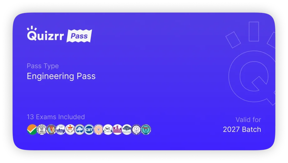 Quizrr Engineering Pass card — 13 exams included, valid for the 2027 batch